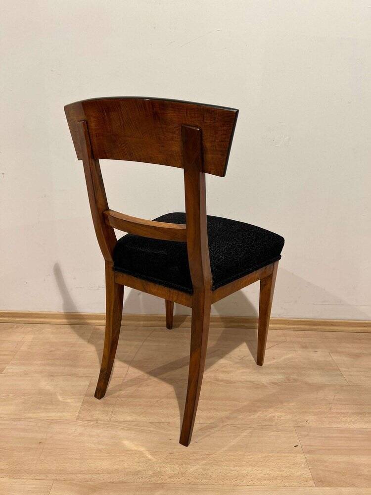 Biedermeier Dining Chair in Cherry Wood and Ink, South Germany, 1820s