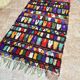 Vintage Moroccan Boujaad rug: Small abstract red Boucherouite rug.