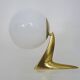 Pair of designer wall sconces in brass and opaline 1980s