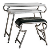 Petite table avec chaise Bauhaus vintage des années 40 design Modernariat