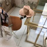 Table octogonale en verre et laiton années 70