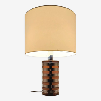 Lampe cylindrique en plexiglas et chrome par Feliceantonio Botta, vers 1980