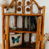 Vintage rattan wall shelf