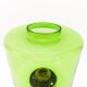 Scandinavian candle holder Gnosjö green glass and brass 1960
