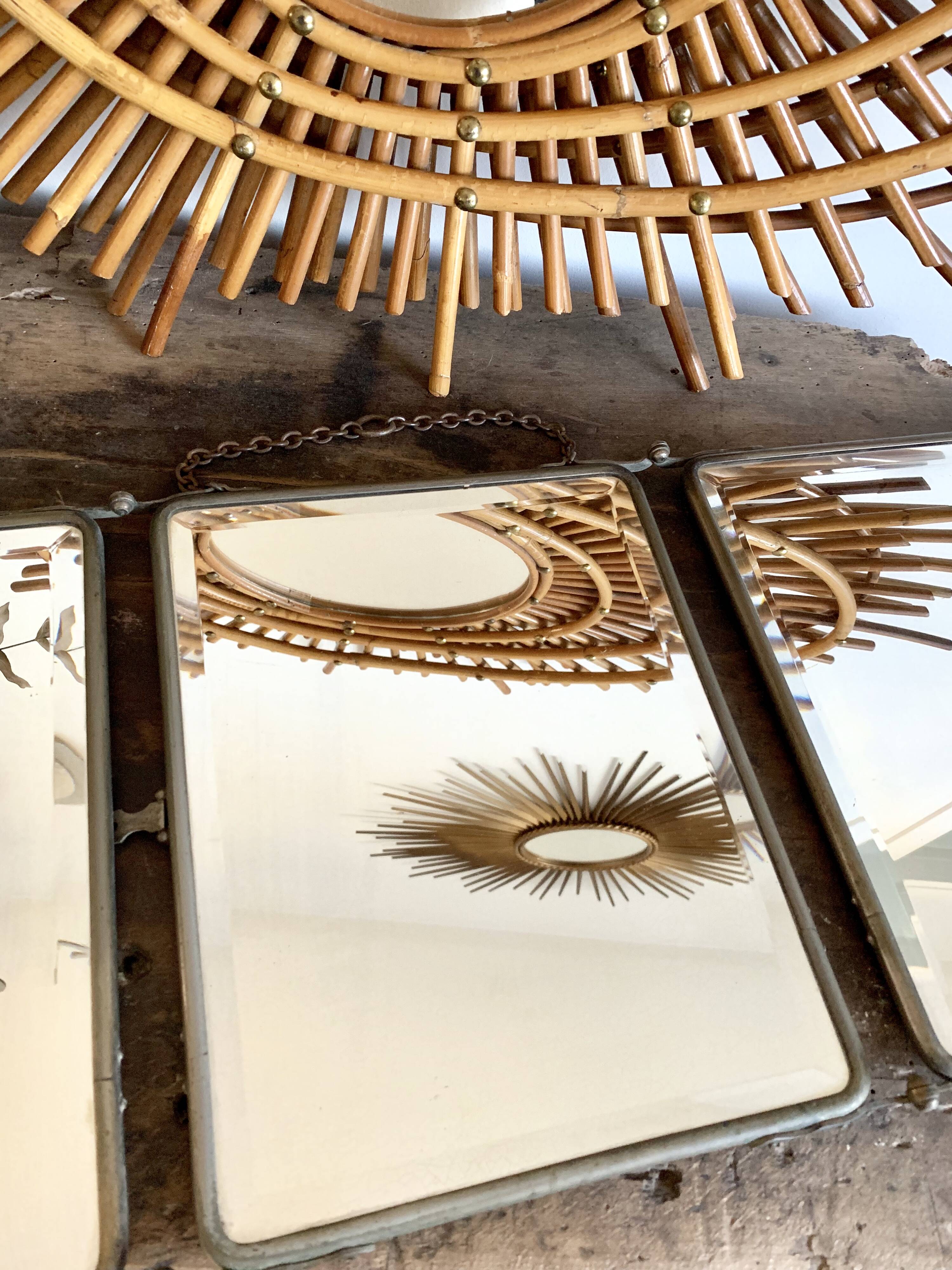 Barber vintage 28x69cm triptych mirror