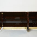 Aldo Tura sideboard in brown parchment and brass 1960