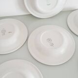 Set of 6 "Bird of Paradise" soup plates from Sarreguemines
