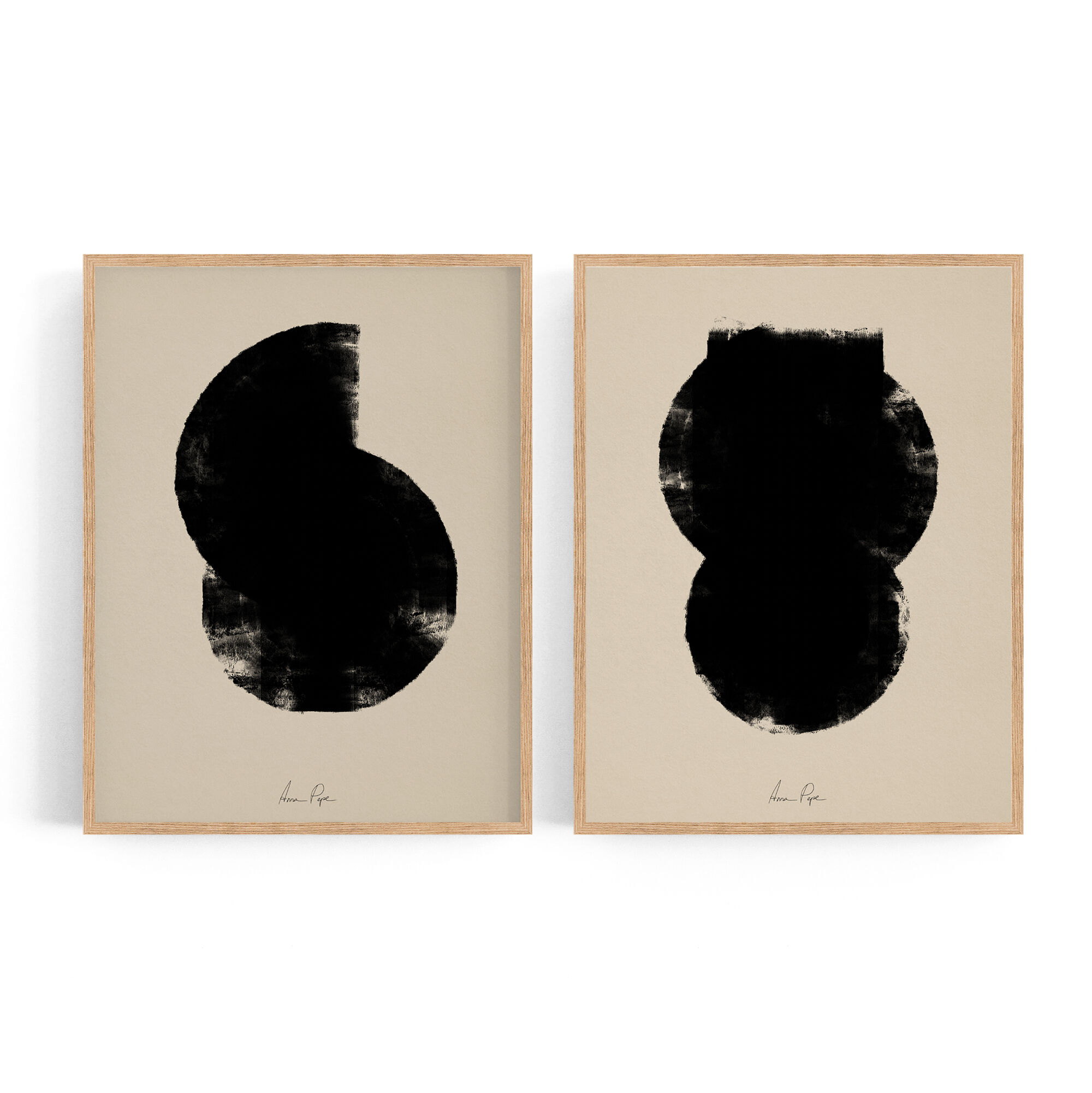 Pair of giclee prints, abstract wall art set of two, 50x70cm