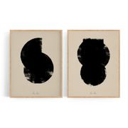 Pair of giclee prints, abstract wall art set of two, 50x70cm
