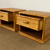 Dresser and rattan bedside tables
