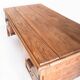 Large vintage two-seater desk. Solid chestnut wood. Restored. France, 1940s