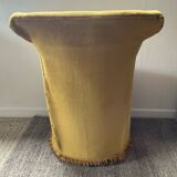 Vintage children's armchair in green velvet