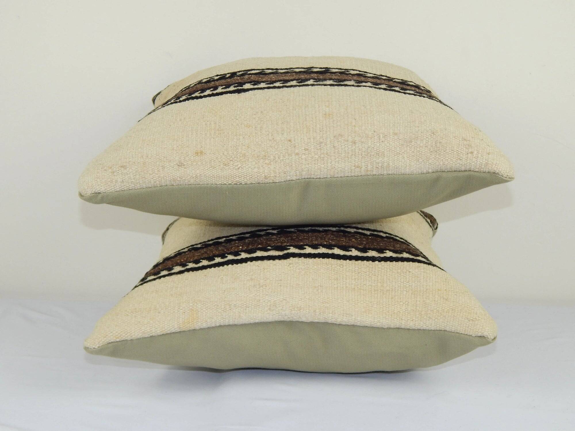 Set of 2 vintage kilim cushion covers 41x41 cm