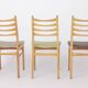 Ensemble de 4 chaises de salle à manger vintage années 1970 Allemagne, chaises en bois de hêtre, restaurées
