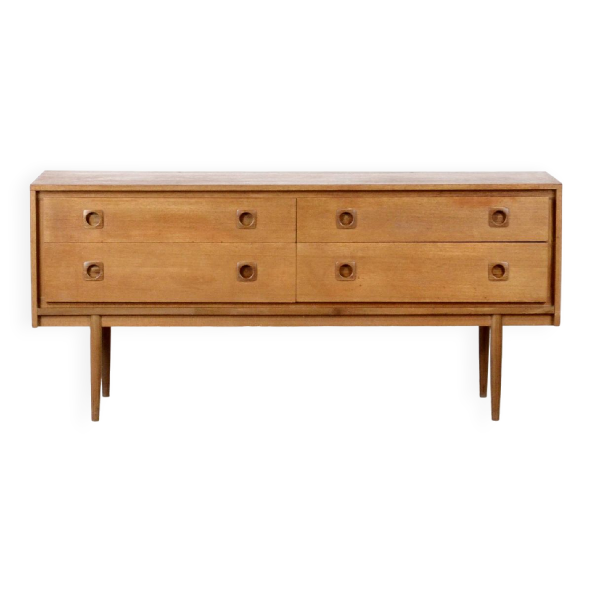 Buffet/commode vintage en teck du milieu du siècle par Wrighton. Style moderne/danois.