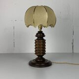Wood Turned Mushroom Cocoon Table Lamp in the style of Charles Dudouyt