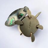 Abalone shell & alpaca silver turtle box, Mexico, 1970