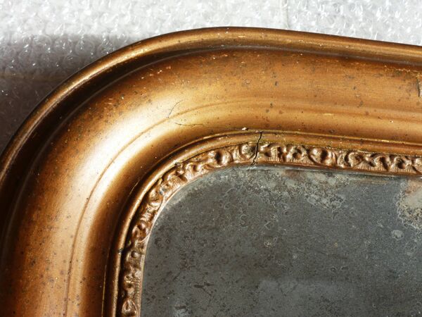 Grand miroir Louis-Philippe au mercure, décoration miroir ancien.