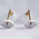 Brass and speckled glass wall lights from Clichy