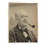 Anonymous silver photo portrait of a man with a pipe