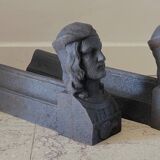 Chenets antique cast iron vintage