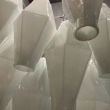 White murano glass polyhedra chandelier, 1970s