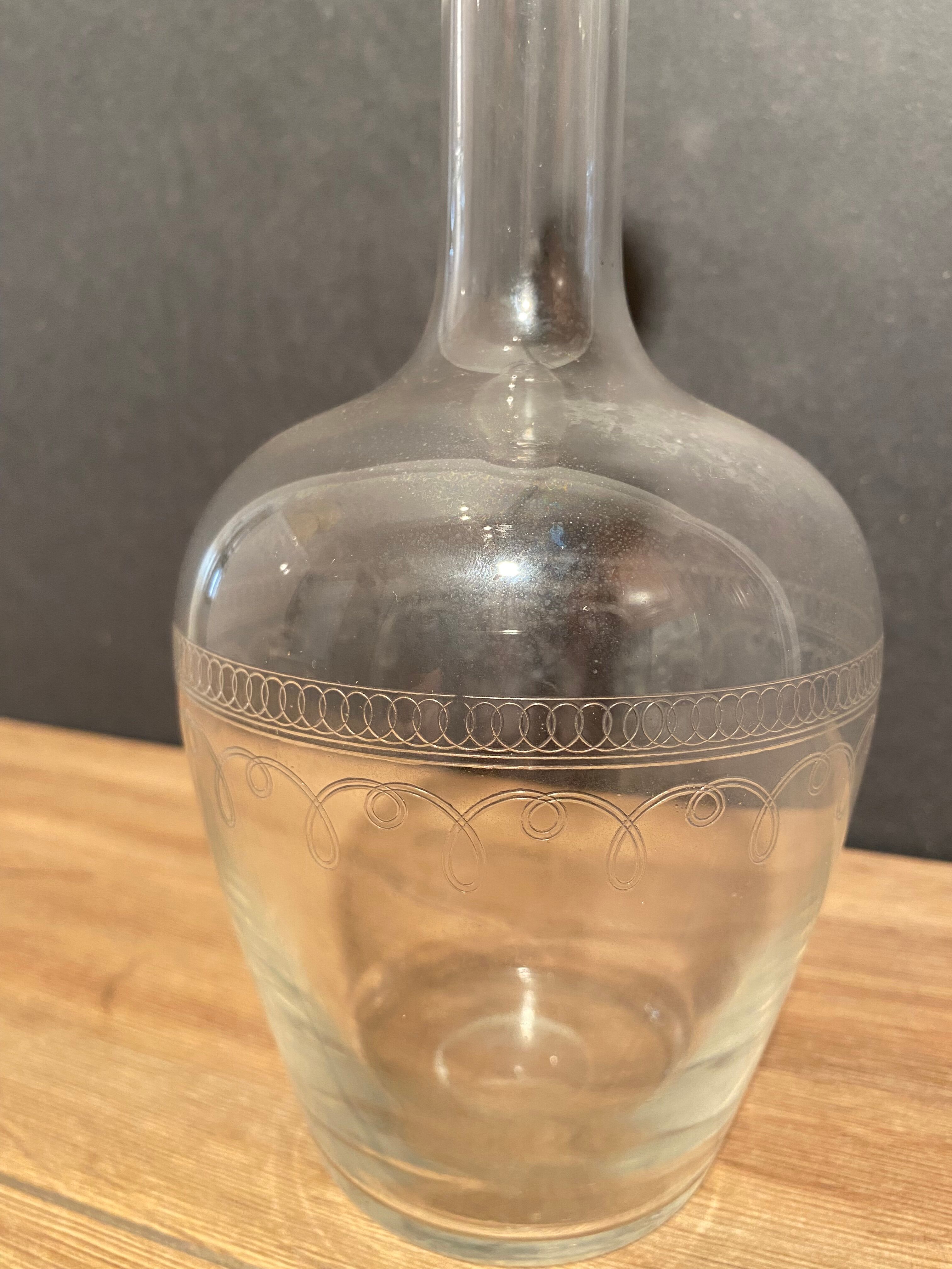 Glass decanter decorated with spirals late nineteenth early twentieth