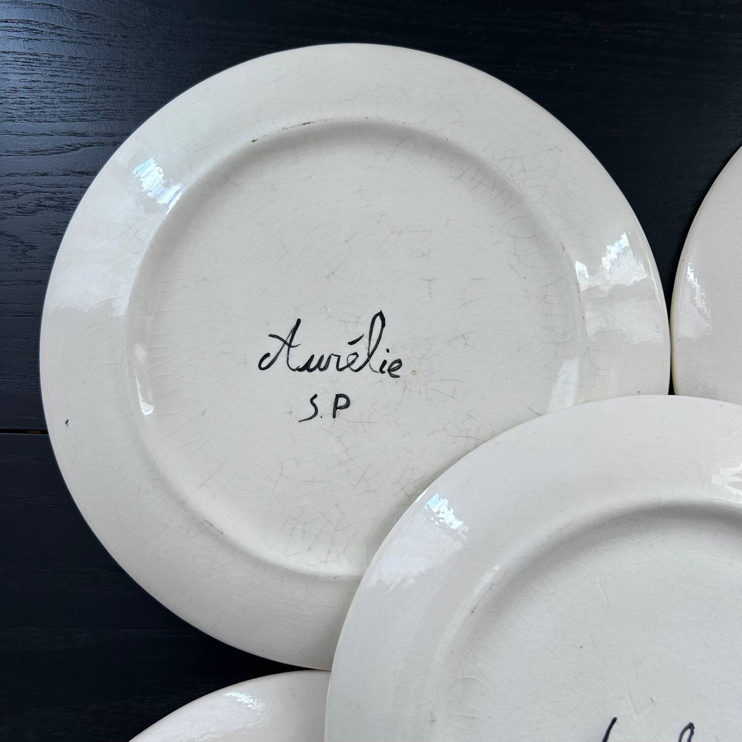 Service de 5 assiettes décor coccinelles