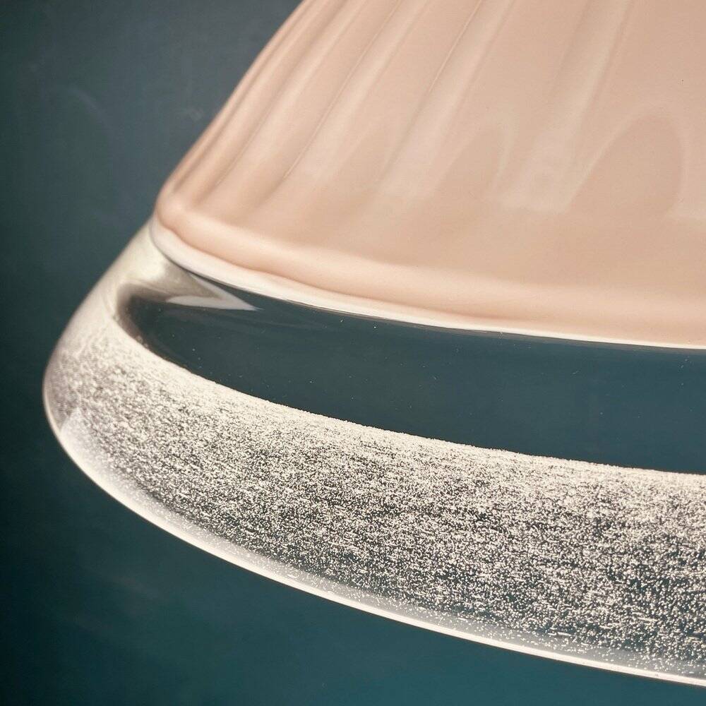 Vintage Italian pink Murano glass chandelier, 1970s.