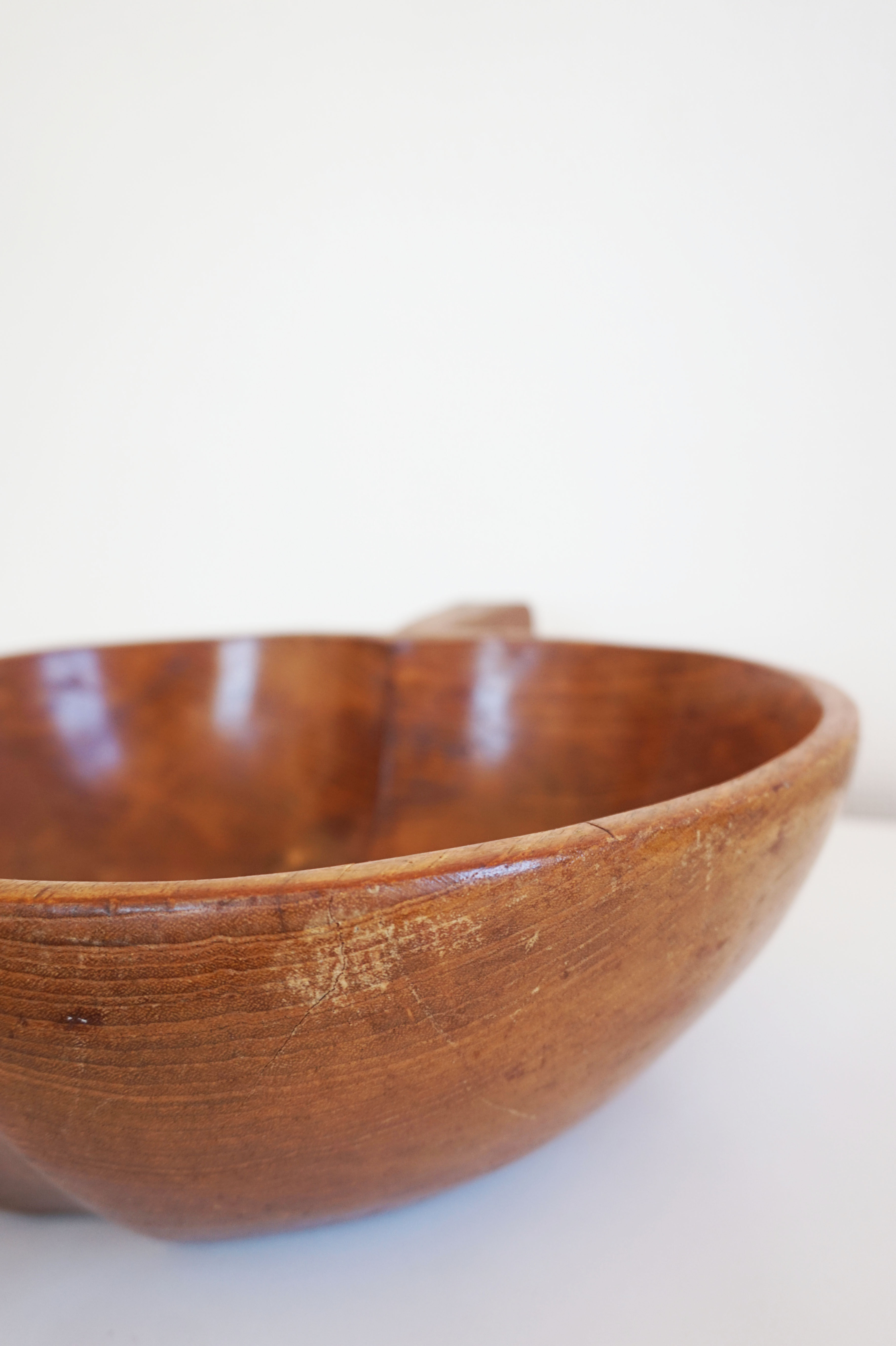 Large flat wooden vintage Apple shaped