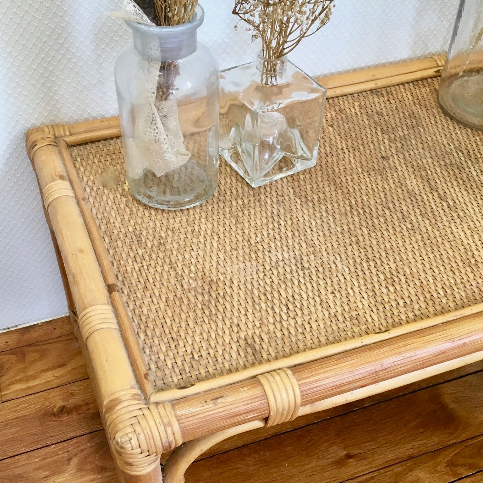 Vintage rattan coffee table