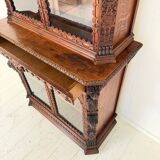 Antique Neo-Renaissance Oak Bookcase with Figural Carvings, 1870