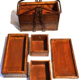 Rattan picnic basket, 20th century