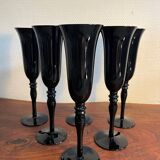 Flûte coupé à champagne verre violet foncé noir