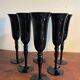 Champagne coupe flute dark purple black glass