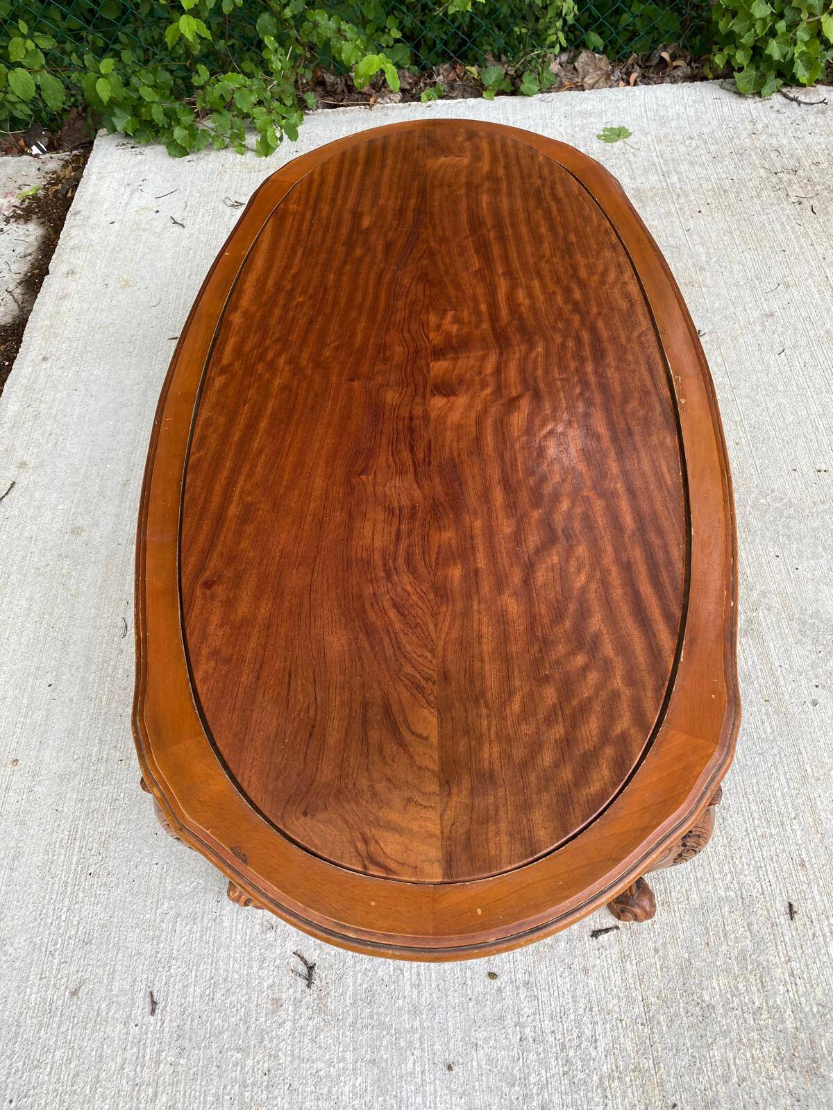 Table basse vintage Louis XV en bois 115cm