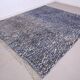 Blue Handmade Beni merirt Rug 258 x 305 cm - Abstract Wool Rug - Berber Rug