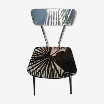 Chaise formica rénové tissu style jungle