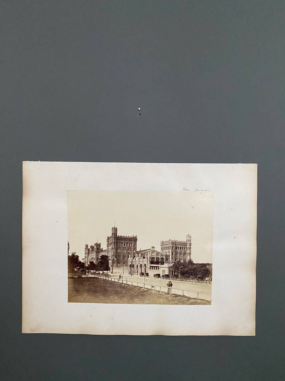 Photo Vienne Gare du Nord 19th century albumen laminated cardboard