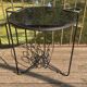 Jolie table basse design scandinave métal et verre 1950.