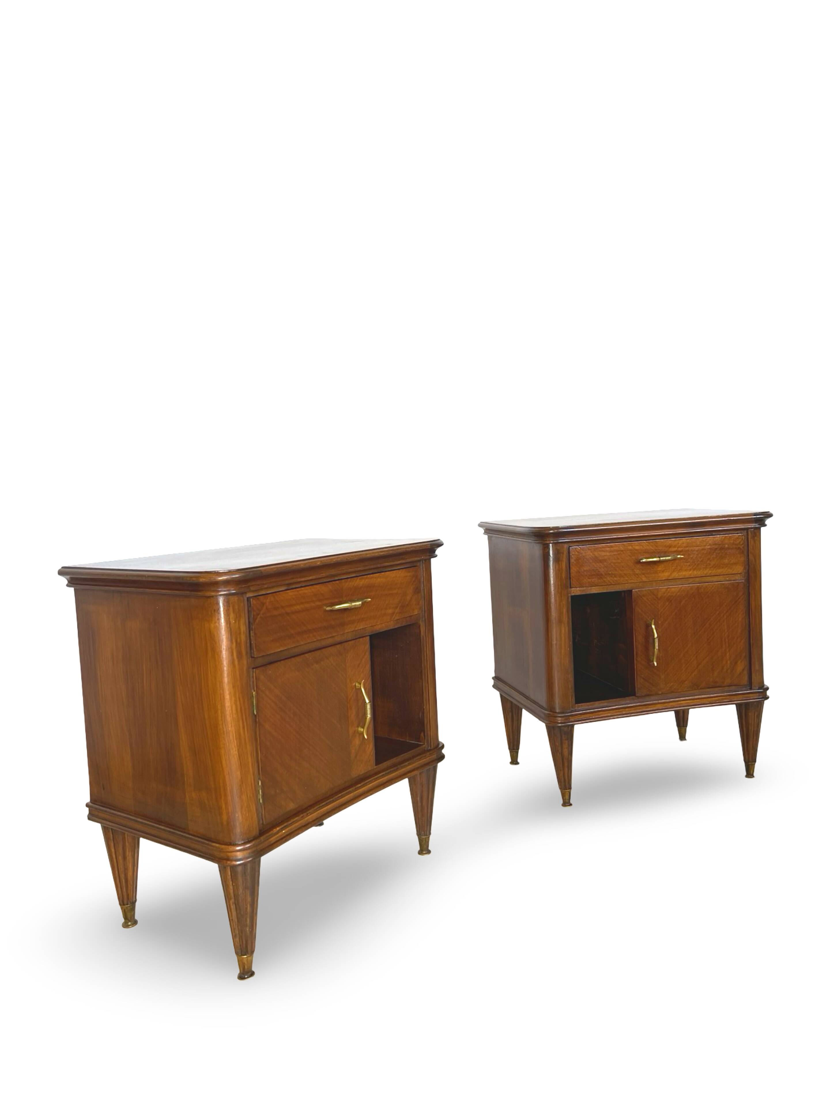 Pair of Italian bedside tables from the mid-20th century.