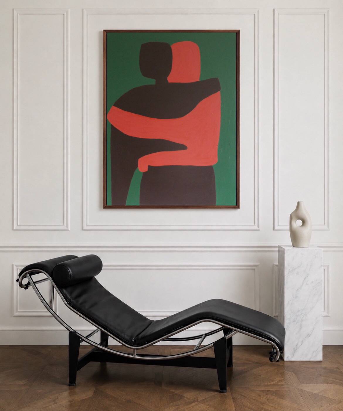 Toile couple minimaliste "Can i hold you" signée