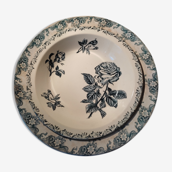 Duo of hollow dishes in Sarreguemines earthenware