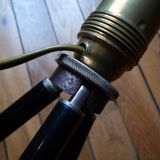 Industrial style tripod lamp, old tripod 1930s