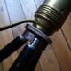 Industrial style tripod lamp, old tripod 1930s