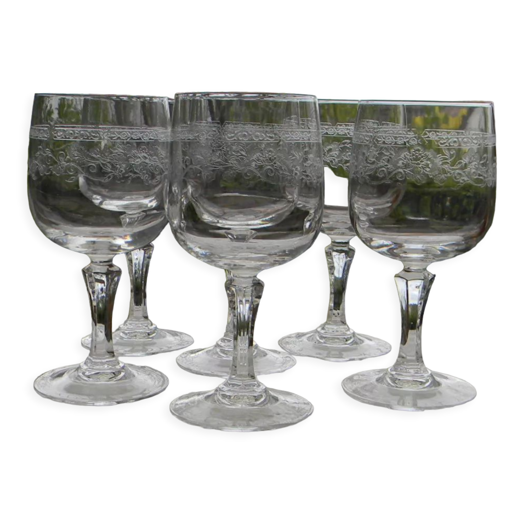 Lot de 6 verres à vin rouge cristal d'arques modèle Matignon