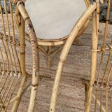 Rattan living room, set of 2 armchairs and a coffee table