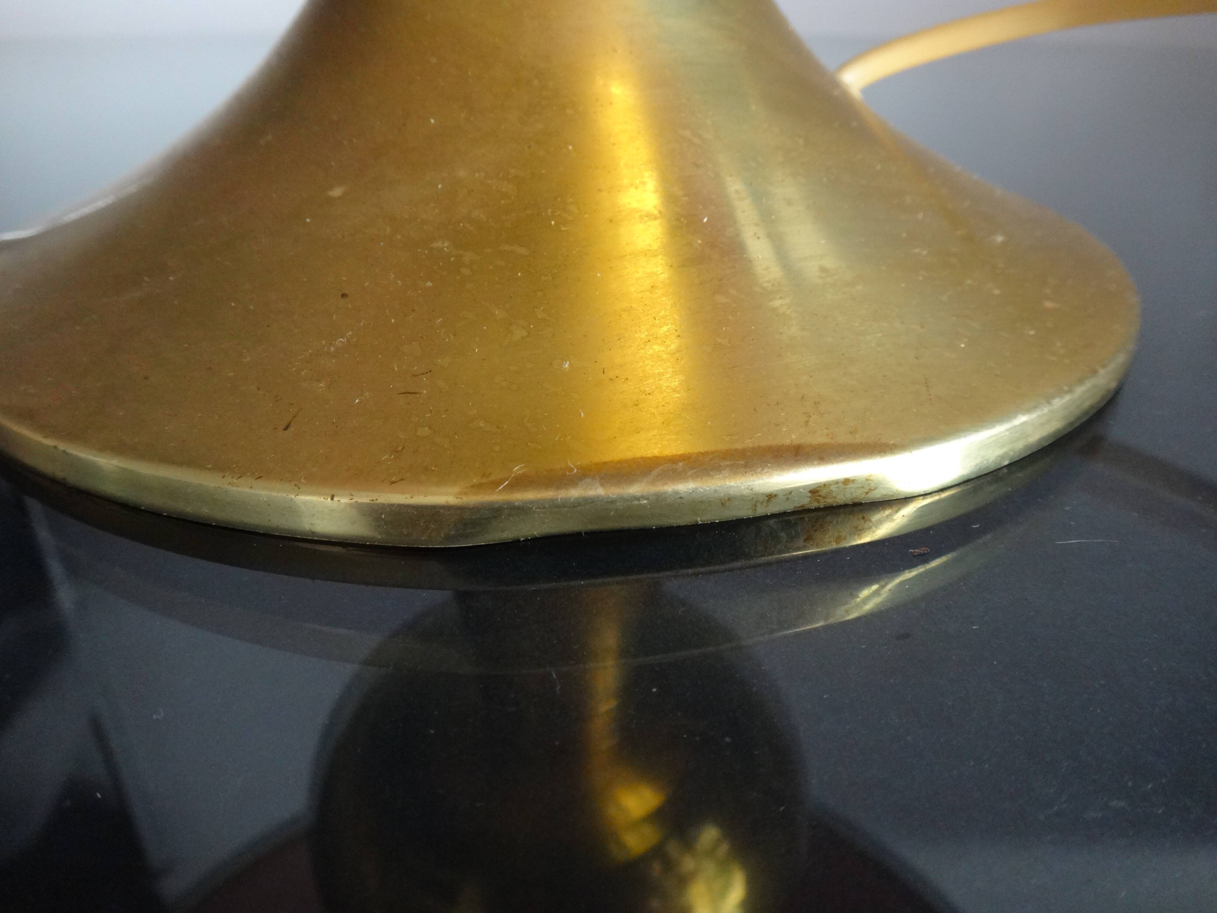 Gold table lamp design Barbier tulip 1970 designer