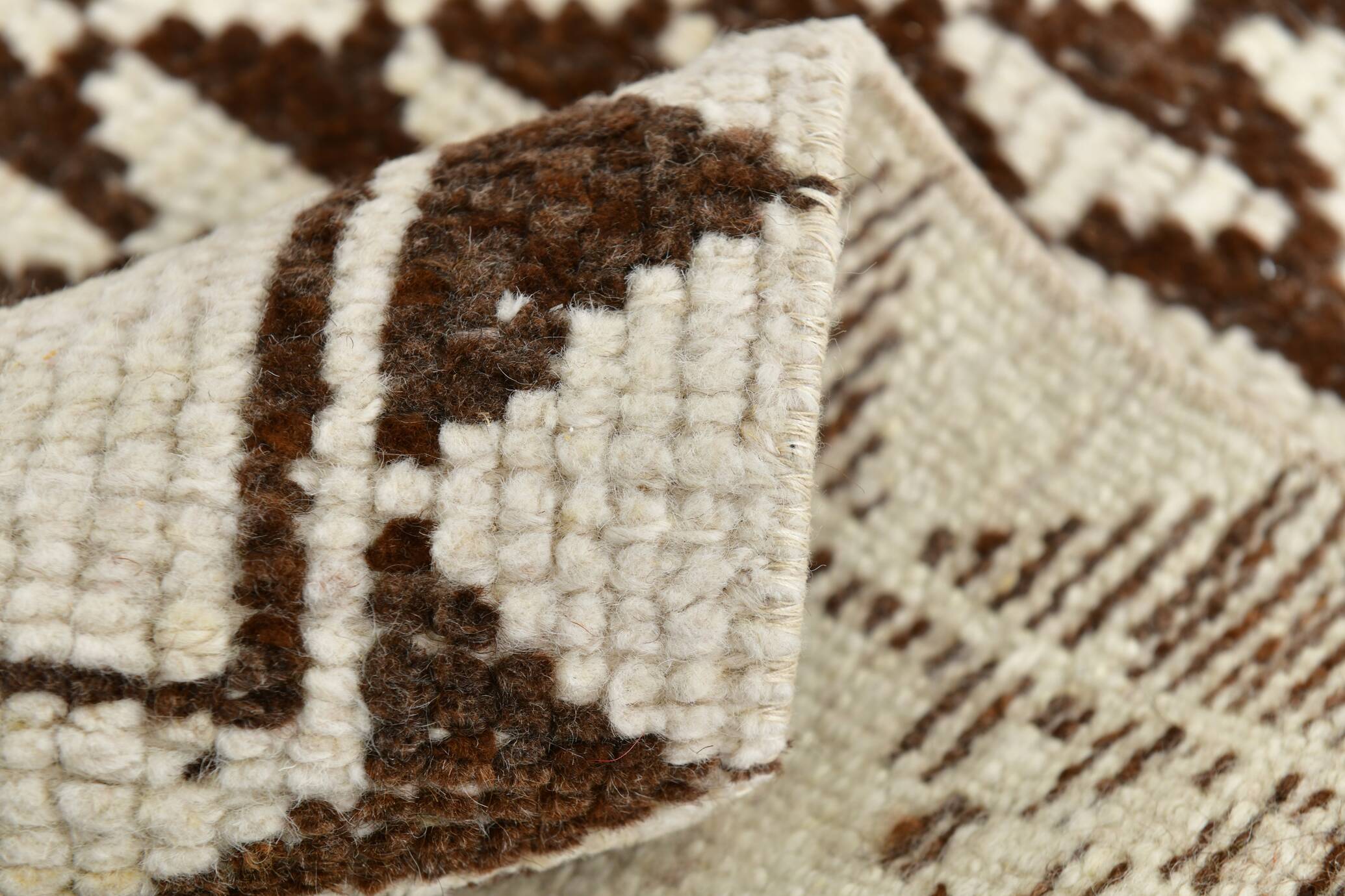 3x10 Brown Cream Kilim Runner Rug 82x320Cm