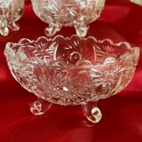 Set of 6 baroque cups on foot